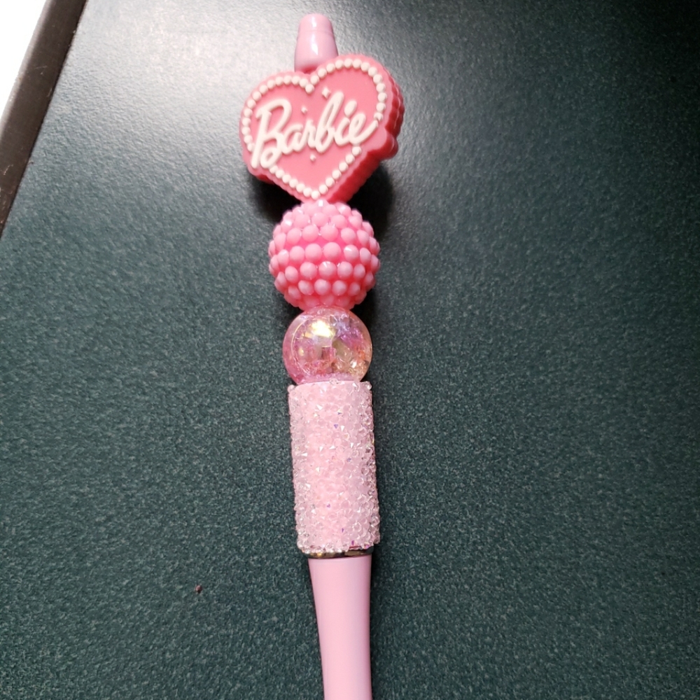 New Handmade Barbie Pink Focal Bead Beaded Pen